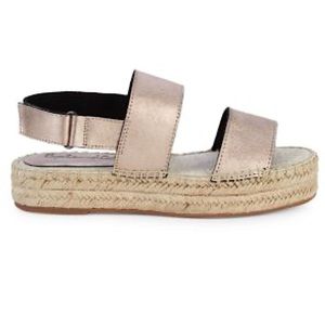 Splendid Rose Gold Leather Espadrille Sandals 7.5.
